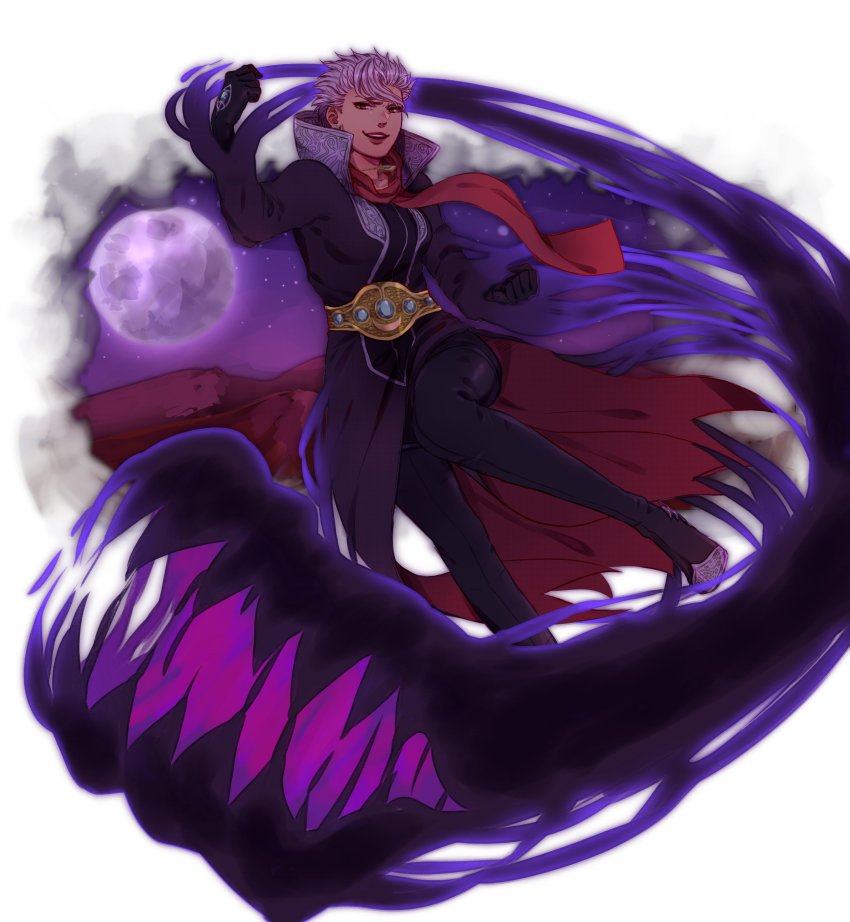 1girl absurdres belt dark_skin dress earrings gloves highres hijab jewelry najd purple_dress purple_hair scarf signature snk the_king_of_fighters the_king_of_fighters_xiv