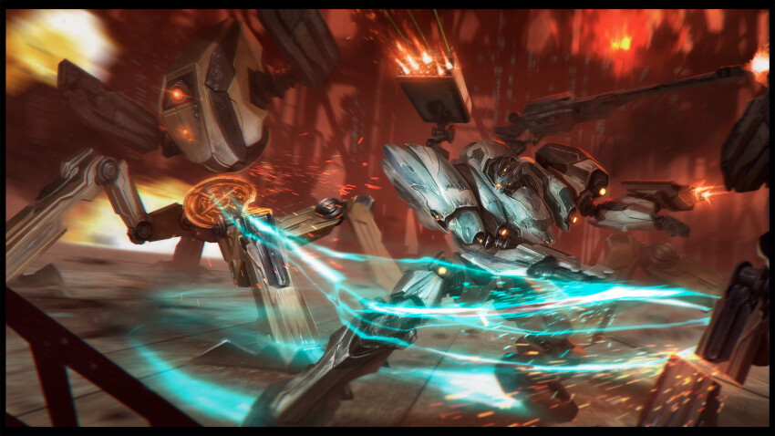 alvarojh_art armored_core bandai_namco concept_art energy_sword fromsoftware highres machinery mecha mecha_focus missile_pod no_humans robot science_fiction shoulder_cannon sword weapon