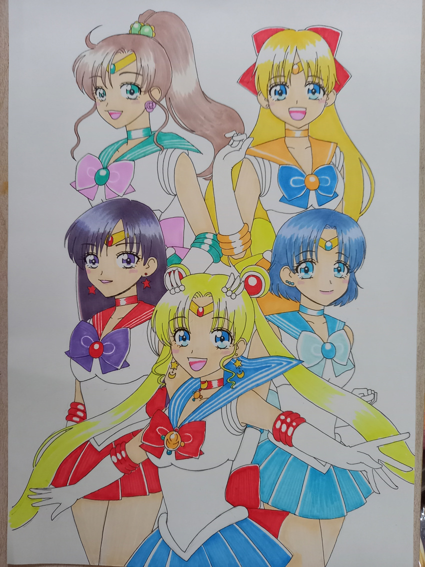 absurdres aino_minako bishoujo_senshi_sailor_moon black_hair blonde_hair blue_eyes blue_hair brown_hair green_eyes highres hino_rei kino_makoto kwai_chi mizuno_ami purple_eyes sailor_jupiter sailor_mars sailor_mercury sailor_moon sailor_venus tsukino_usagi