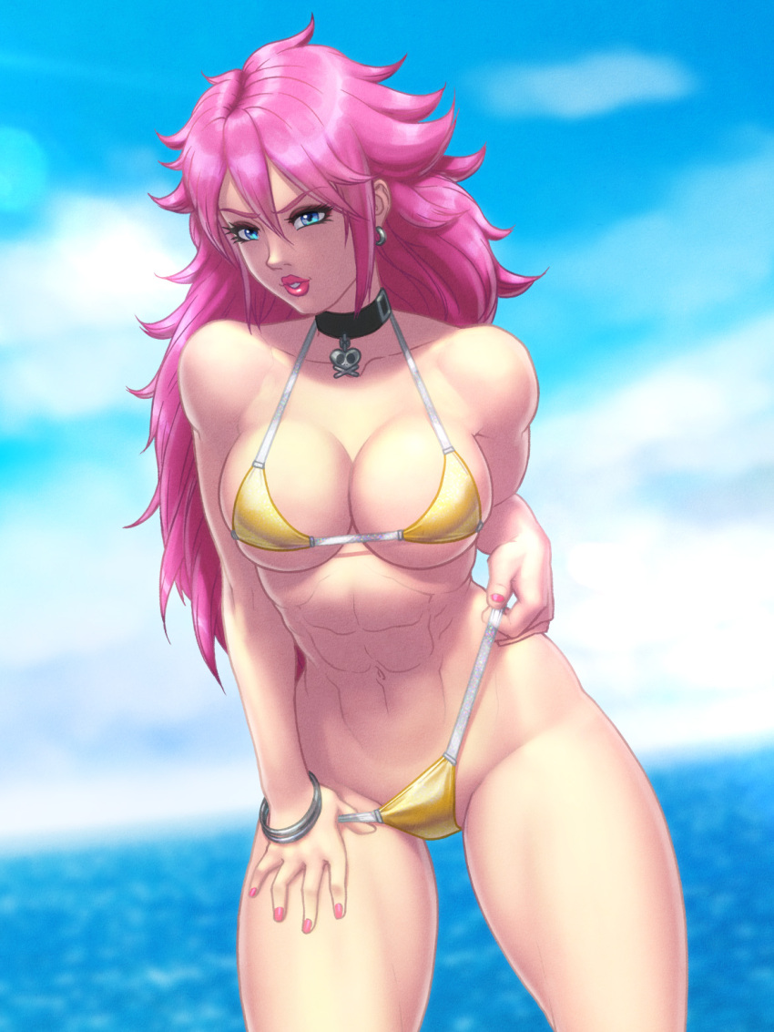 breasts final_fight highres jiggeh large_breasts long_hair pink_hair poison_(final_fight)