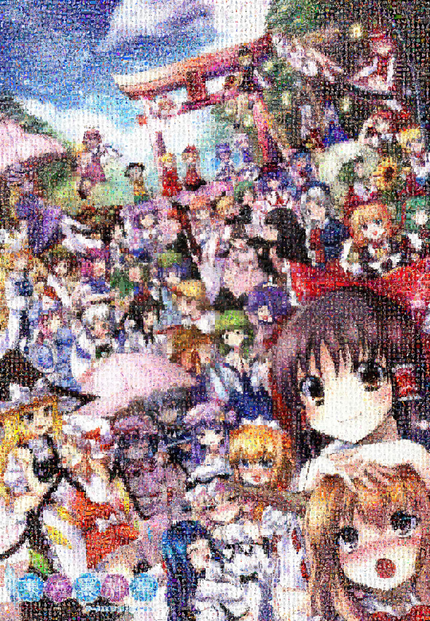6+girls absolutely_everyone absurdres aki_minoriko aki_shizuha alice_margatroid alice_margatroid_(pc-98) angel artrica asakura_rikako blonde_hair bucket catfish censored character_request chen chibi circled_9 cirno cloud cosplay daiyousei demon derivative_work detached_sleeves doll ellen_(touhou) elly_(touhou) embodiment_of_scarlet_devil epic everyone evil_eye_sigma ex-keine fish flandre_scarlet fujiwara_no_mokou gengetsu_(touhou) genjii_(touhou) ghost goliath_doll gununu_(meme) hakurei_reimu hakurei_reimu_(pc-98) heterochromia hieda_no_akyuu highly_responsive_to_prayers highres hiiragi_kagami hijiri_byakuren hinanawi_tenshi hisou_tensoku hong_meiling horns hoshiguma_yuugi hoshizako_(touhou) houjuu_nue houraisan_kaguya huge_filesize ibuki_suika in_bucket in_container inaba_tewi instrument inubashiri_momiji isami_asama izayoi_sakuya izumi_konata japanese_clothes kaenbyou_rin kagiyama_hina kamishirasawa_keine kana_anaberal karakasa_obake katana kawashiro_mitori kawashiro_nitori kazami_yuuka kazami_yuuka_(pc-98) kedama_(touhou) kikuri_(touhou) kimeemaru kirby kirby_(series) kirisame_marisa kirisame_marisa_(cosplay) kirisame_marisa_(pc-98) kisume kitashirakawa_chiyuri koakuma kochiya_sanae kochiya_sanae_(cosplay) komeiji_koishi komeiji_satori konngara_(touhou) konpaku_youki konpaku_youmu konpaku_youmu_(ghost) kotohime_(touhou) kumoi_ichirin kurodani_yamame kurumi_(touhou) layla_prismriver lens_flare letty_whiterock lily_black lily_white lotus_land_story louise_(touhou) lucky_star luna_child lunasa_prismriver lyrica_prismriver mai_(touhou) maid mannosuke maribel_hearn medicine_melancholy meimu meira_(touhou) meme merlin_prismriver mima_(touhou) mizuhashi_parsee morichika_rinnosuke moriya_suwako mosaic_art mugetsu_(touhou) multiple_girls murasa_minamitsu mystia_lorelei mystic_square nagae_iku namazu_(touhou) nazrin nintendo okazaki_yumemi onozuka_komachi orange_(touhou) patchouli_knowledge patchouli_knowledge_(cosplay) penis phantasmagoria_of_dim.dream photomosaic pixel_art rabbit reisen_udongein_inaba reiuji_utsuho remilia_scarlet rika_(touhou) rumia ruukoto saigyou_ayakashi saigyouji_yuyuko sailor samurai sara_(touhou) sariel_(touhou) satsuki_rin sex shameimaru_aya shanghai_doll shiki_eiki shinki_(touhou) sho_(runatic_moon) single_horn star_sapphire su-san sunflower_fairy_(touhou) sunny_milk sword tail tatara_kogasa the_story_of_eastern_wonderland toramaru_shou touhou touhou_(pc-98) turtle umbrella unk_kyouso unzan usami_renko watatsuki_no_toyohime watatsuki_no_yorihime weapon wings wriggle_nightbug yagokoro_eirin yagokoro_eirin_(cosplay) yakumo_ran yakumo_yukari yasaka_kanako yukkuri_shiteitte_ne yumeko_(touhou) yuugenmagan zun