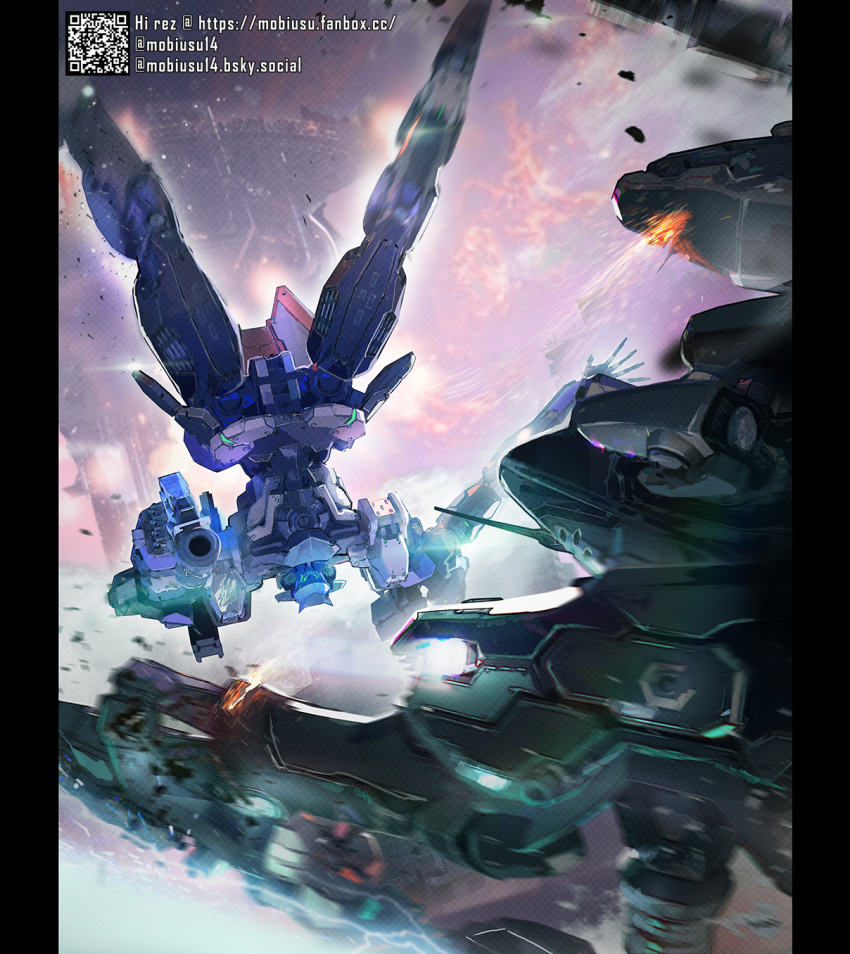 621_(armored_core_vi) armored_core armored_core_vi:_fires_of_rubicon battle_damage fromsoftware highres loader_4 machinery mecha mecha_focus military mobius_(mobiusu14) no_humans robot science_fiction steel_haze_ortus thrusters v.iv_rusty weapon