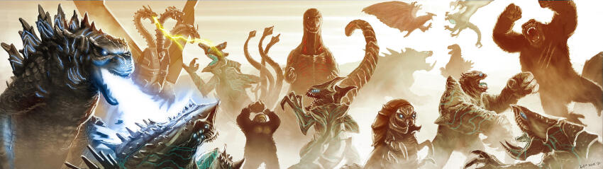 ape atomic_breath boulder breath_weapon breathing_lightning bug caterpillar claws conjoined crossover cyborg dinosaur dragon elden_ardiente electricity elemental_(creature) embers energy energy_beam extra_eyes extradimensional_being fangs fire_elemental flying giant giant_monster gills glowing glowing_eyes glowing_gills glowing_mouth glowing_spikes godzilla godzilla:_king_of_the_monsters godzilla_(series) godzilla_(shin) godzilla_vs._king_ghidorah godzilla_vs._kong gorilla gravity_beam hakuja highres hydra kaiju king_ghidorah king_kong king_kong_(series) king_kong_vs._godzilla leatherback legendary_pictures mecha-king_ghidorah mega-kaiju monsterverse mothra mouth_beam multiple_crossover multiple_heads multiple_tails muscular neon_trim no_humans open_mouth otachi pacific_rim pacific_rim_uprising pincers prosthesis prosthetic_head pteranodon pterosaur raijin_(pacific_rim) roaring rodan scar scar_on_chest sharp_teeth shin_godzilla shrikethorn slattern solar_panel solar_panel_wings spikes tail tail_head talons teeth toho tusks wings yellow_electricity
