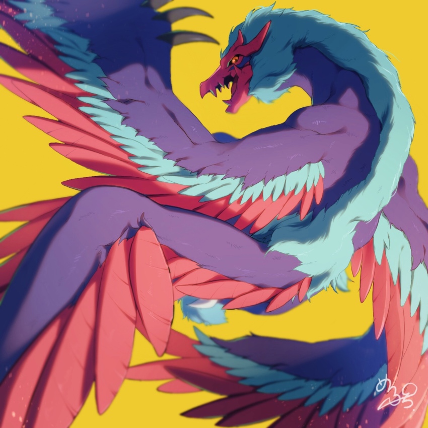 beak digimon digimon_(creature) feathers highres looking_at_viewer ornismon wings