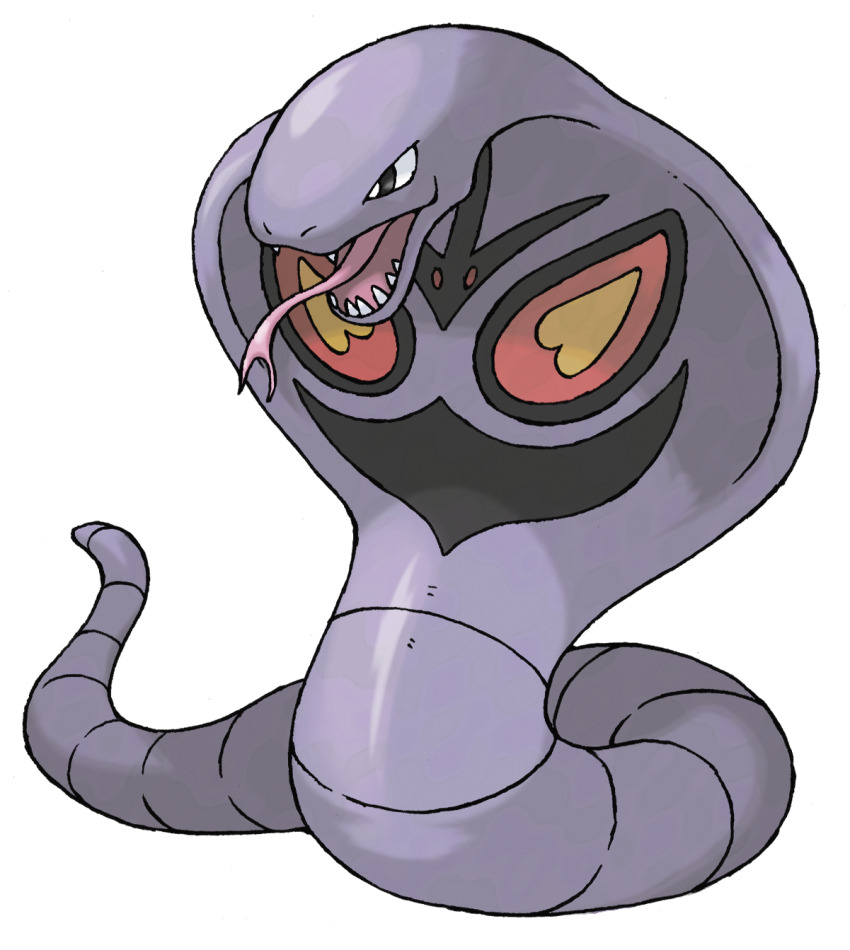 animal_focus arbok forked_tongue full_body gen_1_pokemon highres nintendo no_humans official_art open_mouth pokemon pokemon_(creature) pokemon_focus pokemon_frlg sharp_teeth snake solo sugimori_ken teeth third-party_source tongue tongue_out transparent_background
