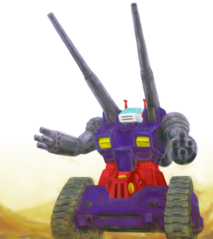 gradient_background gundam guntank highres mecha mobile_suit_gundam robot sword-dream