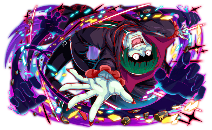 1boy anime_coloring artist_request bell-bottoms bending_backward black_cloak black_coat black_collar black_eyes black_footwear black_hat black_hood black_pants black_sleeves blunt_bangs bowl_cut cassock cloak coat collar collared_cloak colored_shoe_soles crash_fever cross-laced_cloak foreshortening frilled_sleeves frills full_body game_cg green_hair green_skirt hat high_collar hood hooded_cloak long_sleeves looking_at_viewer male_focus nose number_print numbered official_art official_style open_hand open_mouth outline pale_skin pants petelgeuse_romaneeconti print_pants re:zero_kara_hajimeru_isekai_seikatsu red_nails red_outline rock shaded_face short_hair single_vertical_stripe skirt small_pupils solo sparkle square square_print striped_coat sunken_cheeks sunken_eyes surrounded_by_hands tachi-e teeth third-party_source tongue transparent_background two-sided_cloak two-sided_collar two-sided_fabric vertical-striped_coat wide_mouth wide_sleeves zucchetto