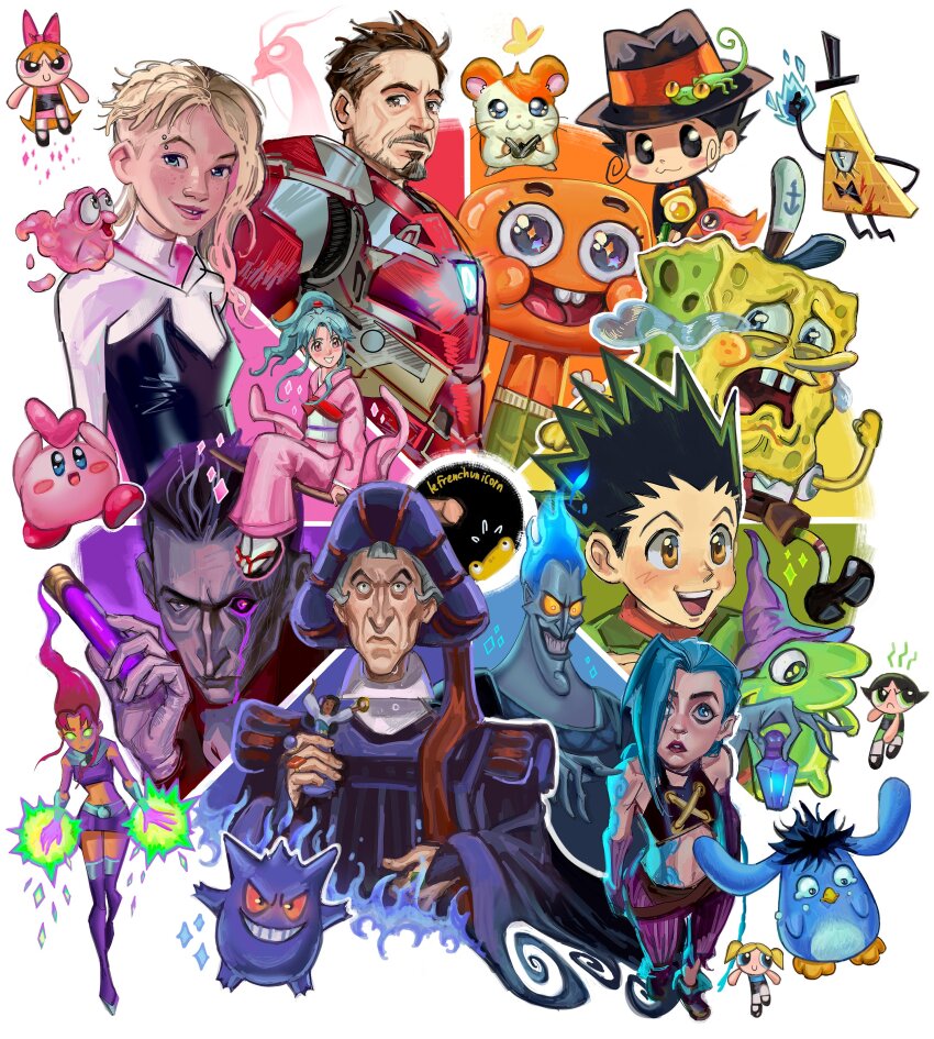 6+boys 6+girls 6+others absurdres anchor_symbol arc_reactor arcane:_league_of_legends arm_behind_back arm_tattoo arm_warmers armor artist_name bare_shoulders beak belt bill_cipher bird black_bodysuit black_bow black_bowtie black_dress black_eyes black_footwear black_hair black_hat black_jacket black_necktie black_tank_top blonde_hair blossom_(ppg) blue_cape blue_dress blue_eyes blue_hair blue_skin blush blush_stickers bodysuit boots botan_(yu_yu_hakusho) bow bowtie braid branch brown_belt brown_eyes brown_hair brown_shorts bubbles_(ppg) bug buttercup_(ppg) butterfly cape chameleon chameleon_tail character_request claude_frollo cloak closed_mouth coat collared_shirt color_wheel_challenge colored_sclera colored_skin copyright_request creature creatures_(company) crossover crying crying_with_eyes_open crystal dark-skinned_female dark_skin darwin_watterson dc_comics diamond-shaped_pupils diamond_(shape) dress esmeralda_(disney) evil_smile facial_hair fingernails flying french-unicorn full_armor full_body game_freak gem gen_1_pokemon gengar gloves gon_freecss gravity_falls green_dress green_eyes green_gemstone green_shirt green_skin green_socks grey_armor grey_hair gun gwen_stacy hades_(disney) hair_ornament half-closed_eyes hamtaro hamtaro_(series) hand_up handgun hat heart hercules_(1997_film) heterochromia highres holding holding_test_tube holding_weapon hood hooded_bodysuit hunter_x_hunter insect iron_man iron_man_(series) jacket japanese_clothes jewelry jinx_(league_of_legends) kimono kirby kirby_(series) league_of_legends lips long_hair long_sleeves looking_at_another looking_at_viewer looking_to_the_side looking_up magic marvel marvel_cinematic_universe midriff miniskirt morph_(treasure_planet) multicolored_armor multicolored_bodysuit multiple_boys multiple_drawing_challenge multiple_girls multiple_others navel necktie nintendo orange_hair orange_skin pants pantyhose penguin piercing pink_bodysuit pink_bow pink_dress pink_eyes pink_hair pink_kimono pink_lips pink_skin pokemon pokemon_(creature) ponytail power_armor powerpuff_girls purple_coat purple_eyes purple_footwear purple_fur purple_gemstone purple_gloves purple_hat purple_lips purple_pants purple_skin purple_skirt purple_tank_top red_armor red_cloak red_gemstone red_necktie red_scarf red_sclera red_shirt ring running sandals sash scarf seed sharp_teeth shirt shoes short_hair short_sleeves short_twintails shorts sitting skirt sleeveless sleeveless_dress smile smiling_friends socks sparkle spider-gwen spider-man_(series) spider-verse spider_web_print spiked_hair spongebob_squarepants spongebob_squarepants_(series) star_(symbol) star_in_eye starfire striped_clothes striped_pants superhero_costume symbol-shaped_pupils symbol_in_eye tail tank_top tattoo tears teen_titans teeth test_tube the_amazing_world_of_gumball the_hunchback_of_notre_dame thigh_boots tongue tony_stark top_hat treasure_planet twintails two-tone_dress v-shaped_eyebrows vertical-striped_clothes vertical-striped_pants very_long_hair weapon white_bodysuit white_hat white_pantyhose white_sash white_shirt white_socks wide_sleeves witch_hat yellow_butterfly yellow_eyes yuu_yuu_hakusho