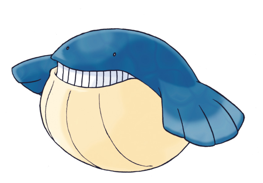 animal_focus full_body gen_3_pokemon nintendo no_humans official_art pokemon pokemon_(creature) pokemon_focus pokemon_rse solo sugimori_ken teeth third-party_source transparent_background wailmer