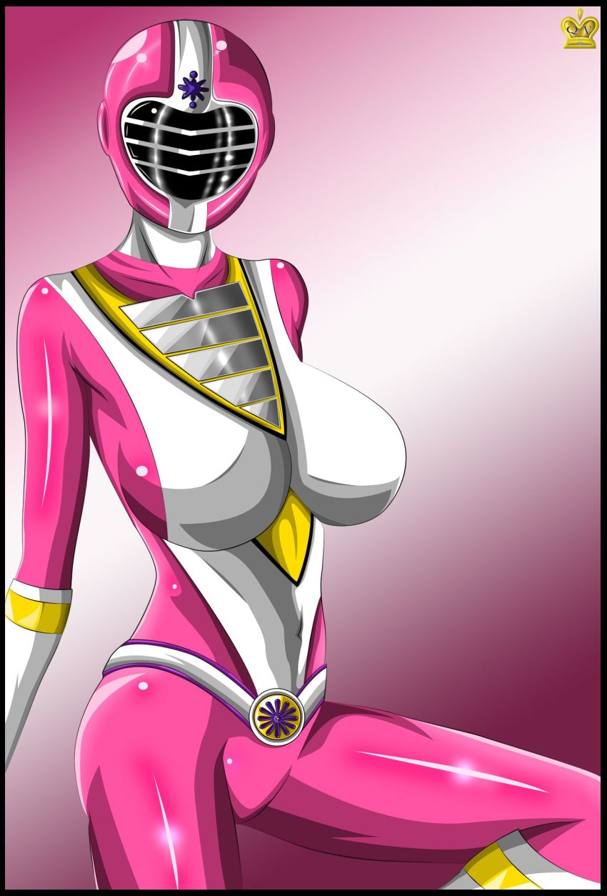 breasts chikyuu_sentai_fiveman five_pink highres large_breasts pink_outfit queen_vegeta_69 super_sentai