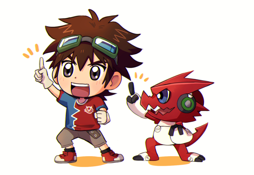 digimon digimon_xros_wars kudou_taiki shoutmon tagme