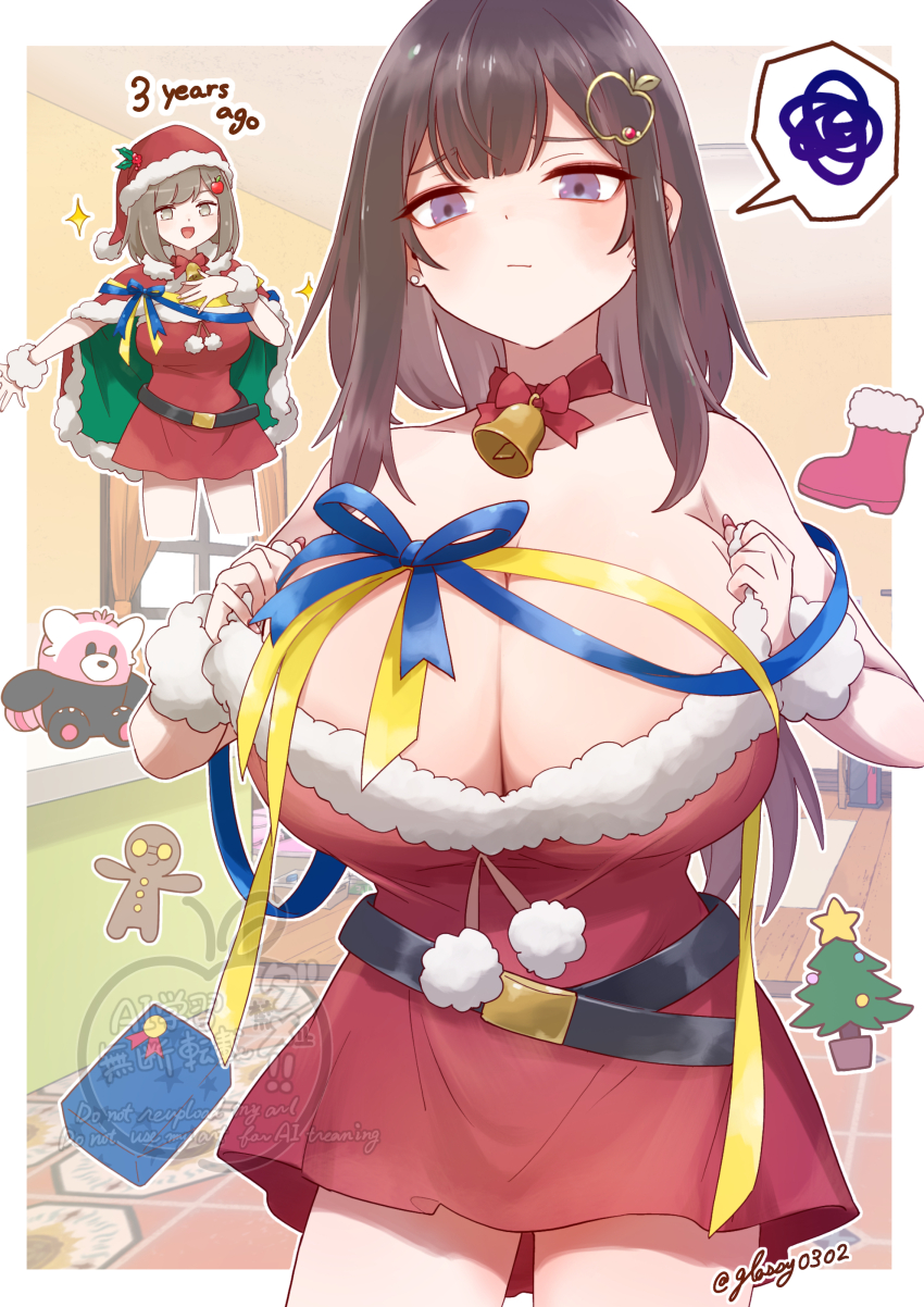 1girl absurdres bewear breasts gen_7_pokemon gimmighoul glassy0302 highres huge_breasts kuraishi_rinngo nintendo original pokemon solo