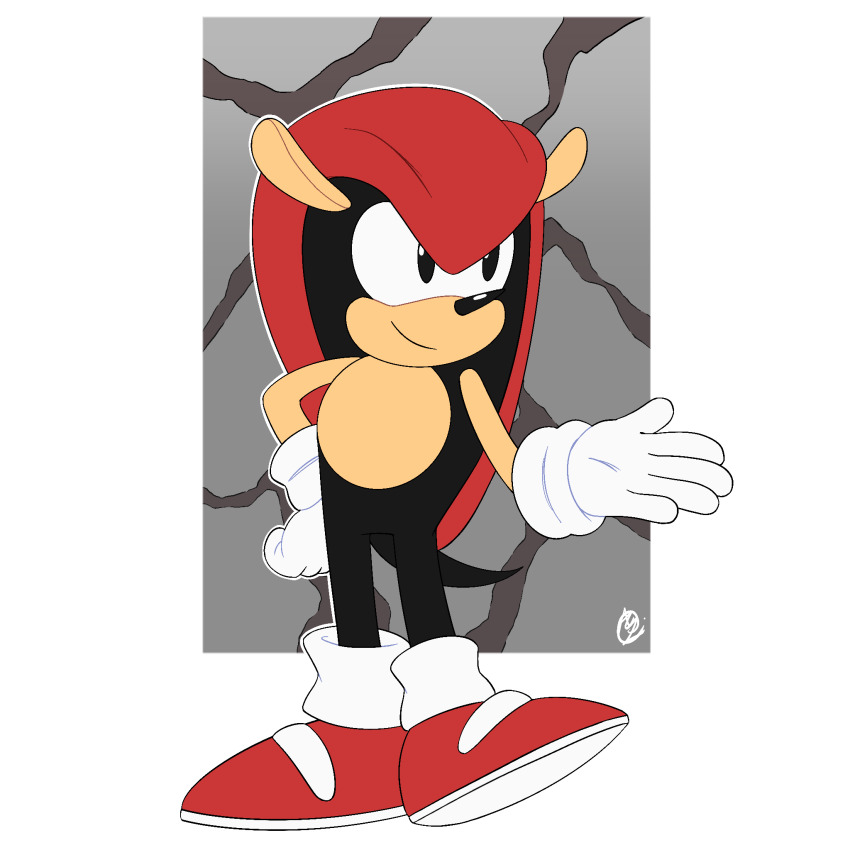 highres innotsu looking_to_the_side mighty_the_armadillo smile sonic_(series) standing tagme