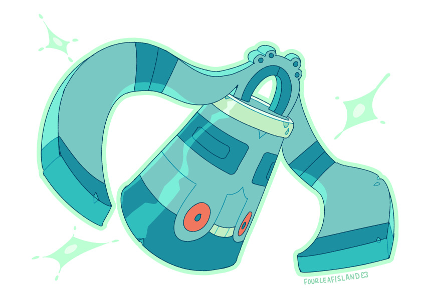 absurdres animal_focus artist_name blue_pupils bronzong clip_studio_paint_(medium) commentary english_commentary fourleafisland full_body gen_4_pokemon highres making-of_available nintendo no_humans pokemon pokemon_(creature) red_eyes simple_background solo teeth white_background