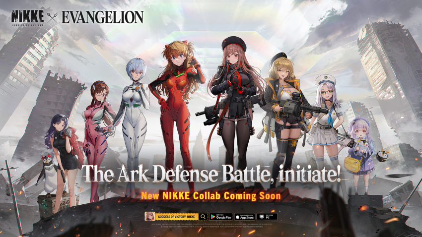 12-gauge 6+girls ammunition animal anis_(nikke) artist_collaboration assault_rifle ayanami_rei beret bird blue_eyes bodysuit breasts brown_hair building bullpup cleavage commentary crossover curvy english_commentary english_text explosive glasses goddess_of_victory:_nikke grenade grenade_cartridge grenade_launcher gun hand_grenade hand_on_own_hip handgun hat highres holding holding_weapon katsuragi_misato large_breasts long_hair looking_at_viewer low_twintails mecha_pilot_suit multiple_girls neon_(nikke) neon_genesis_evangelion official_art orange_hair penguin pistol pleated_skirt plugsuit_(evangelion) pump-action_shotgun rapi_(nikke) rei_(nikke) revolver_grenade_launcher rifle shiny_clothes short_hair shotgun shotgun_shell skirt sky smile souryuu_asuka_langley twintails underbarrel_grenade_launcher weapon wide_hips