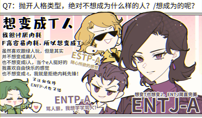 16personalities 2boys 2girls :3 campaigner_(16personalities) chinese_text closed_eyes closed_mouth commander_(16personalities) debater_(16personalities) entrepeneur_(16personalities) highres jacket lapels looking_at_viewer medium_hair multiple_boys multiple_girls notched_lapels open_mouth purple_eyes purple_jacket purple_skirt raised_eyebrow skirt smile sunglasses translation_request xi_yuu