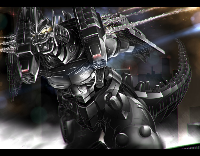 ammunition_backpack anti-megalosaurus_force arm_cannon autocannon back_unit ballistic_missile boosters cannon city cyborg energy_weapon glowing glowing_eyes godzilla:_tokyo_s.o.s. godzilla_(series) gomi_kushige japan_self-defense_force jetpack jxsdf kaiju kiryu_(godzilla) magnetic_weapon mecha mechagodzilla military missile missile_launcher missile_pod night no_humans precision-guided_munition railgun roaring robot rocket_launcher rocket_pod shoulder_cannon shoulder_gun thrusters toho type-4_railgun type-98_320mm_multipurpose_guided_missile weapon wrist_cannon wrist_gun