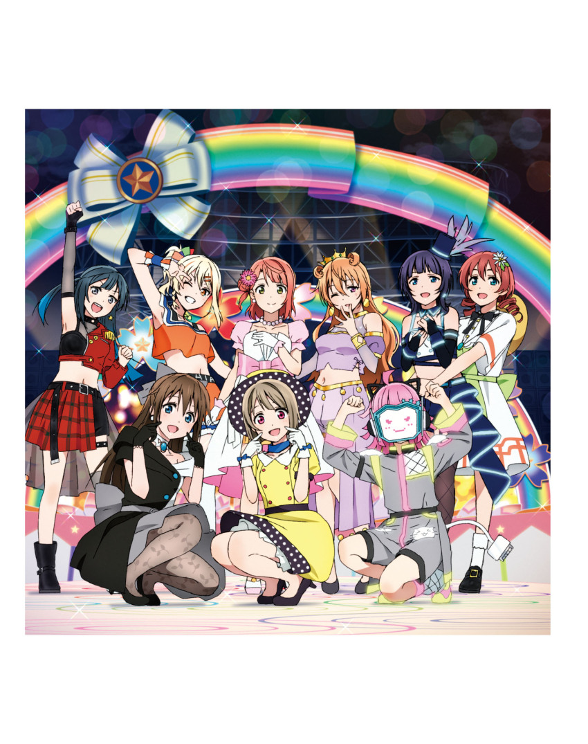 6+girls artbook asaka_karin awakening_promise_(love_live!) black_hair blonde_hair blue_eyes bow braid brown_hair butterfly_(love_live!) dive!_(love_live!) dress emma_verde gloves grey_eyes grey_hair hair_ornament hat highres konoe_kanata la_bella_patria_(love_live!) long_hair love_live! love_live!_nijigasaki_high_school_idol_club medium_hair midriff miyashita_ai multiple_girls multiple_moles nakasu_kasumi navel non-web_source official_art one_eye_closed orange_eyes orange_skirt osaka_shizuku pantyhose pink_dress pink_eyes pink_hair poppin&#039;_up!_(love_live!) purple_dress purple_hair red_skirt saiko_heart_(love_live!) short_hair skirt solitude_rain_(love_live!) squatting tennoji_rina top_hat tsunagaru_connect_(love_live!) twintails uehara_ayumu vivid_world_(love_live!) yellow_dress yellow_eyes yuki_setsuna