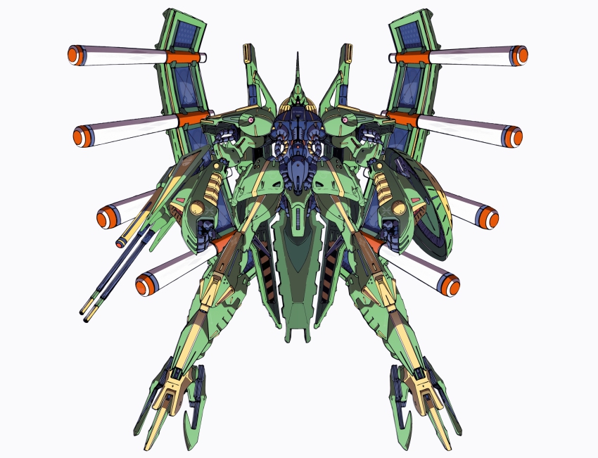 beam_rifle clenched_hand energy_gun gun gundam highres mecha missile ningen_plamo no_humans palace_athene robot shield simple_background solo weapon zeta_gundam