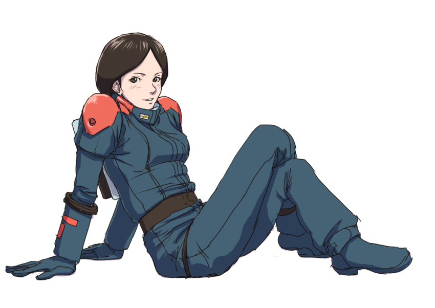 brown_eyes brown_hair emma_sheen female_focus gundam pilot_suit solo teikoku_jokyoku zeta_gundam