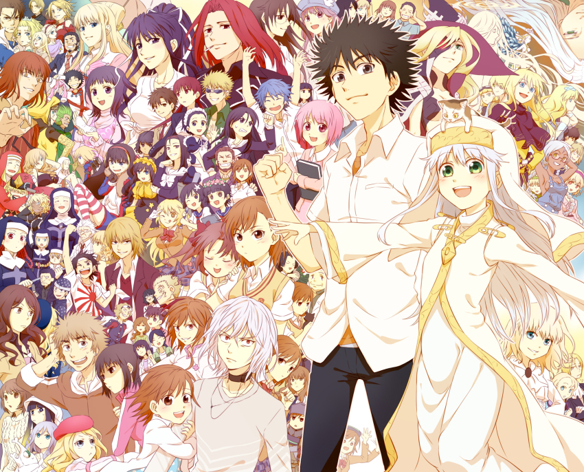 6+boys 6+girls absolutely_everyone accelerator_(toaru_majutsu_no_index) acqua_of_the_back agnese_sanctis aiwass aleister_crowley_(toaru_majutsu_no_index) alternate_breast_size animal animal_on_head aogami_pierce archangel_gabriel bad_id bad_pixiv_id black_hair blonde_hair blue_eyes blue_hair brown_eyes brown_hair carissa cat cat_on_head cendrillon_(toaru_majutsu_no_index) child dark-skinned_female dark_skin elizalina etzali everyone fiamma_of_the_right fremea_seivelun frenda_seivelun freyja_(toaru_majutsu_no_index) fukiyose_seiri green_eyes hamazura_shiage hat heaven_canceller highres himegami_aisa index_(toaru_majutsu_no_index) itsuwa kakine_teitoku kakine_teitoku_(post-revival) kamijou_shiina kamijou_touma kamijou_touya kanzaki_kaori kazakiri_hyouka kihara_amata kihara_enshuu kihara_gensei kihara_isamu kihara_ransuu kinuhata_saiai knight_leader kongou_mitsuko ladylee_tangleroad last_order_(toaru_majutsu_no_index) laura_stuart leivinia_birdway lessar maiden_of_versailles md5_mismatch meigo_arisa misaka_imouto misaka_imouto_10032 misaka_imouto_10777 misaka_imouto_9982 misaka_mikoto misaka_misuzu misaka_tabigake misaka_tabikake misaka_worst mugino_shizuri multiple_boys multiple_girls musujime_awaki nun ollerus on_head oriana_thomason othinus purple_hair rising_sun_flag roberto_katze saiba_(henrietta) saten_ruiko sherry_cromwell shirai_kuroko shokuhou_misaki shoutaura_sequenzia siblings silvia_(toaru_majutsu_no_index) sisters smile sogiita_gunha sphinx_(toaru_majutsu_no_index) stiyl_magnus sunburst sweatdrop takitsubo_rikou tatemiya_saiji terra_of_the_left thor_(toaru_majutsu_no_index) toaru_kagaku_no_railgun toaru_majutsu_no_index toaru_majutsu_no_index:_endymion_no_kiseki toaru_majutsu_no_index:_old_testament tsuchimikado_maika tsuchimikado_motoharu tsukuyomi_komoe uiharu_kazari unabara_mitsuki vent_of_the_front villian white_hair xochitl