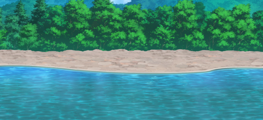 caustics day forest game_cg lake nature no_humans non-web_source official_art outdoors scenery shore touhou touhou_gensou_eclipse tree