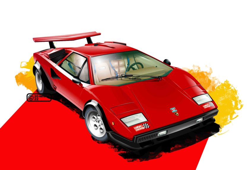 car highres lamborghini lamborghini_countach motor_vehicle nimbus_goldbrum no_humans original realistic solo spoiler_(automobile) sports_car vehicle_focus