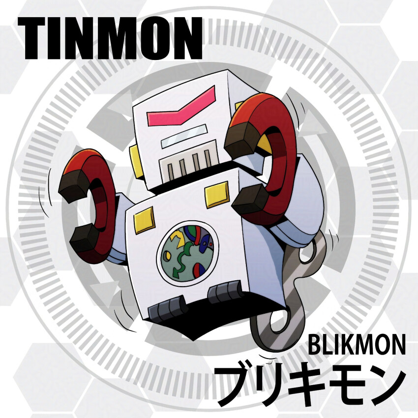 blikmon circle d_sandy digimon digimon_(creature) floating gears robot solo