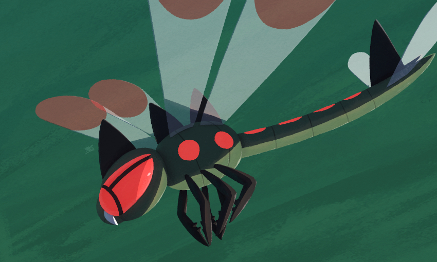 animal_focus bug commentary_request ewokakukaede gen_4_pokemon highres insect_wings nintendo no_humans pokemon pokemon_(creature) pokemon_focus red_eyes solo wings yanmega