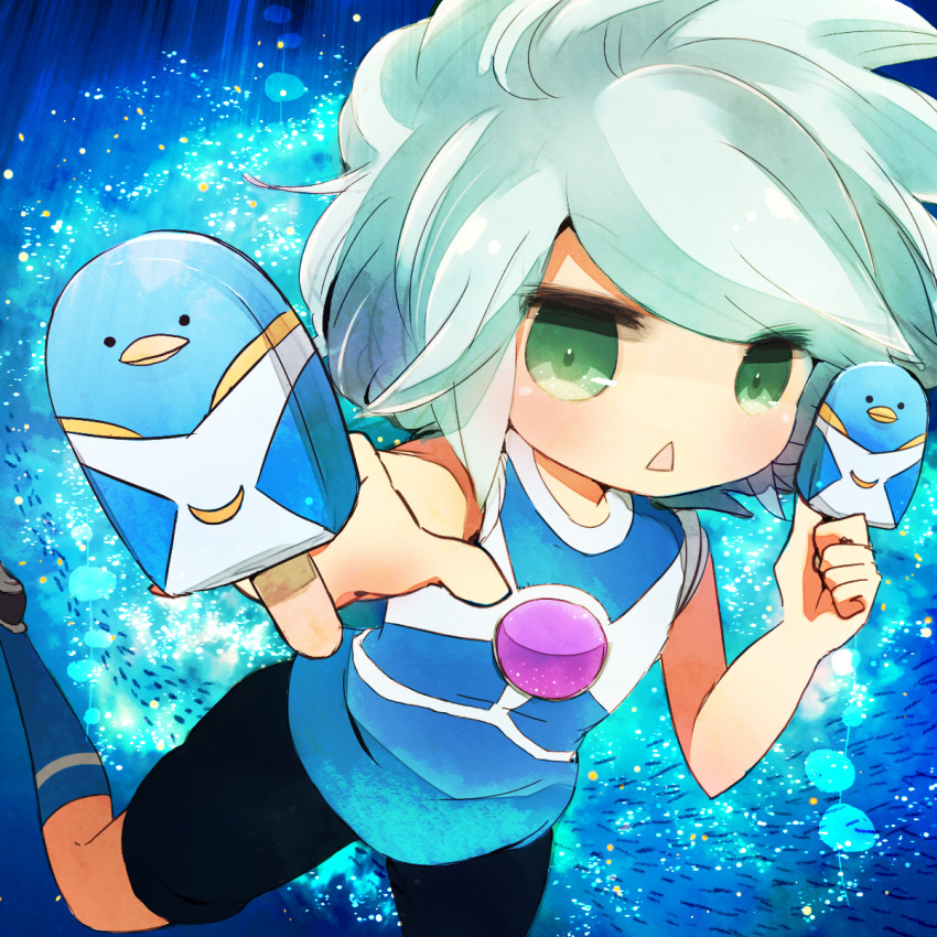 1boy bad_id bad_pixiv_id diamond_dust_(inazuma_eleven) green_eyes highres inazuma_eleven inazuma_eleven_(series) male_focus open_mouth soccer_uniform solo sportswear suzuno_fuusuke yoshida_(nono_ko)