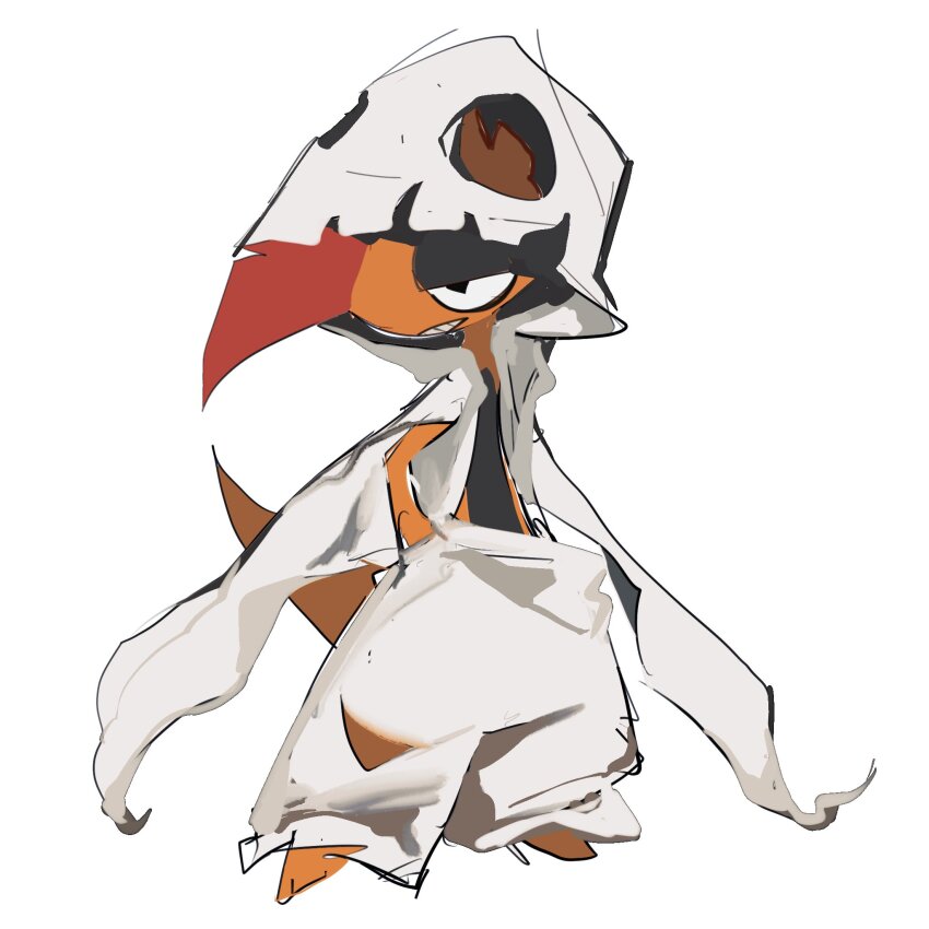 colored_skin gen_5_pokemon hands_in_pockets highres hood hood_up kamikiririp mega_pokemon mega_scrafty mohawk nintendo no_humans orange_skin pants pokemon pokemon_(creature) pokemon_focus red_hair scrafty simple_background solo tail white_background white_pants