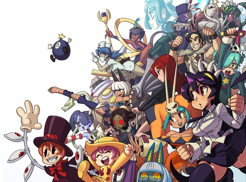 2024 2boys 6+girls android animal_ears annie_(skullgirls) arm_cannon barefoot beowulf_(skullgirls) big_band black_dahlia black_eyes black_hair black_skirt bloody_marie_(skullgirls) blue_eyes blue_hair blue_skin boots breasts cartoonized cat_girl cerebella_(skullgirls) claws cleavage clenched_hand closed_eyes closed_mouth colored_skin cyborg dark-skinned_female dark_skin detached_collar detached_sleeves double_(skullgirls) dress eliza_(skullgirls) english_text everyone eyepatch eyeshadow fedora filia_(skullgirls) fukua_(skullgirls) george_the_bomb gloves green_eyes green_hair green_lips hair_over_one_eye hands_up hat holding holding_sword holding_weapon hungern_(skullgirls) kicking kinuko_(kinucakes) kuji-in large_breasts latex latex_gloves leviathan_(skullgirls) lipstick long_hair looking_to_the_side makeup mariel_cartwright mask microphone microphone_stand monster monster_girl mouth_mask ms._fortune_(skullgirls) multiple_boys multiple_girls multiple_persona muscular muscular_male navel necktie new_year ninja nurse nurse_cap official_art open_mouth painwheel_(skullgirls) panties parasoul_(skullgirls) peacock_(skullgirls) pink_hair pleated_skirt ponytail purple_hair purple_skin raincoat red_eyes red_hair robo-fortune robot sagan_(skullgirls) samson_(skullgirls) scar school_uniform sharp_teeth shirt short_dress short_hair skirt skullgirls smile squigly_(skullgirls) stitched_mouth stitches striped_sleeves surgical_mask suspenders sword teeth thighhighs tiara toon_(style) umbrella umbrella_(skullgirls) undead underwear valentine valentine_(skullgirls) vice-versa_(skullgirls) weapon white_background white_panties white_shirt wristband zombie