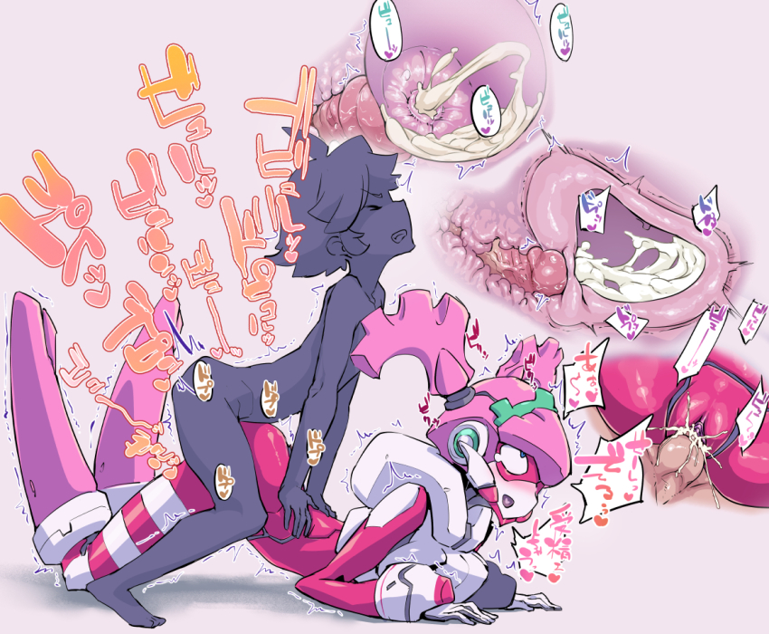 1boy 1girl argentea_(darling_in_the_franxx) blue_eyes blush breasts cross-section cum cum_in_pussy cum_overflow darling_in_the_franxx ejaculation erect_clitoris hetero internal_cumshot mecha multiple_views on_ground pochincoff pussy robophilia robot robot_girl robot_hair sex sex_from_behind twintails uncensored vaginal