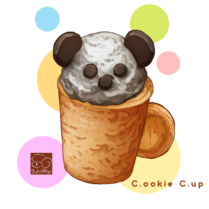 artist_logo chocolate_chip cookie food food_focus food_name highres ice_cream logo no_humans original yuki00yo