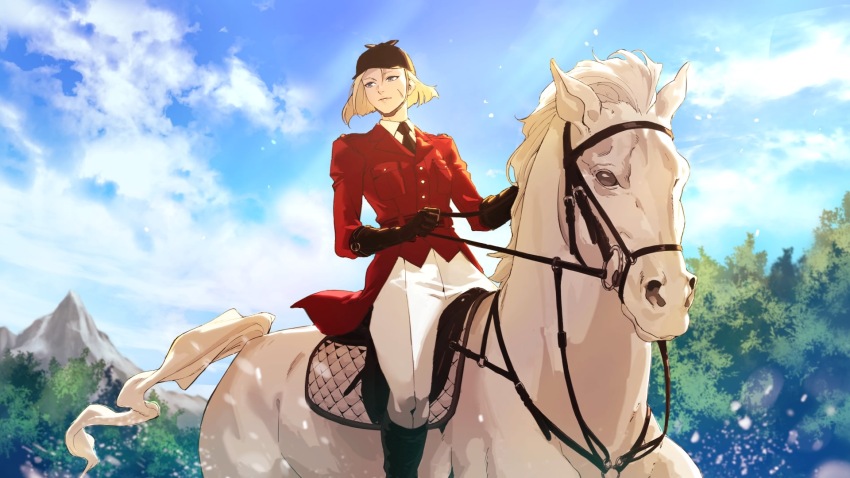 boots cammy_white cap gloves highres riding riding_animal street_fighter united_kingdom white_horse