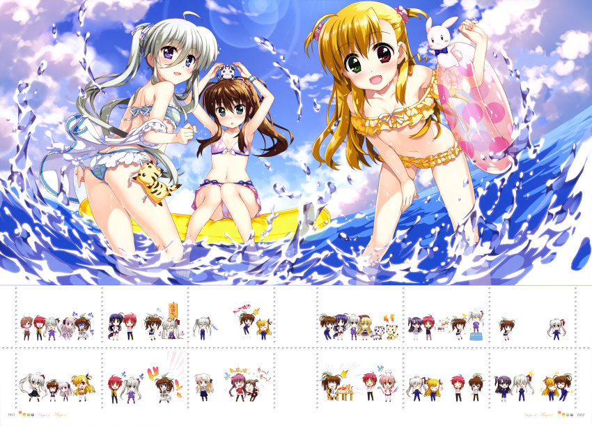 &gt;_&lt; 6+girls :3 :d :o ;d absurdres ahoge anchor_print apron aqua_eyes armpits ascot ass asteion bare_legs bare_shoulders bikini bikini_skirt black_bow black_dress black_eyes black_footwear black_gloves black_hair black_hat black_jacket black_pants black_scrunchie black_shirt black_skirt black_socks blonde_hair blue_eyes blue_footwear blue_jacket blue_neckwear blue_pants blue_ribbon blue_shirt blue_skirt blue_sky blush blush_stickers boots bow bowtie braid bread breasts brown_footwear brown_hair brown_legwear brown_skirt candy_hair_ornament chair chef_hat chibi clenched_hands closed_eyes clothes_writing cloud cloudy_sky collarbone collared_shirt corona_timir creature creature_on_head creature_on_shoulder cross cross_necklace crossed_arms cup day denim denim_skirt dress einhard_stratos els_tasmin english_text eyes_visible_through_hair fabia_crozelg fingerless_gloves flat_chest floating food food-themed_hair_ornament food_request formal_clothes french_braid frilled_bikini frills from_behind fujima_takuya fuka_reventon glasses gloves green_eyes green_hair green_skirt grey_dress grey_legwear grey_shirt hair_between_eyes hair_bow hair_ornament hair_ribbon hair_scrunchie hairclip hand_on_another&#039;s_head hand_on_own_chest hand_on_own_thigh hands_up harry_tribeca hat hat_bow headpat heterochromia highres holding holding_knife holding_swim_ring hood hoodie huracan_(vivid_strike!) inflatable_raft innertube jacket jeans jewelry jill_stola juice jumping kneehighs knees_together_feet_apart knife lens_flare light_brown_hair loafers long_hair long_skirt looking_at_another looking_at_viewer looking_back low_ponytail low_twintails lyrical_nanoha mikaya_chevelle miura_rinaldi multicolored_stripes multiple_girls navel necklace nove_(nanoha) numbers_(nanoha) off-shoulder_bikini off_shoulder official_art omelet on_shoulder one_eye_closed one_side_up open_clothes open_jacket open_mouth orange_juice orange_sleeves page_number pants pants_rolled_up pantyhose pigeon-toed pinafore_dress pink_innertube pink_polka_dots pink_scrunchie pink_shirt pinky_out plaid_clothes plaid_skirt pleated_skirt pointing pointing_at_viewer polka_dot_innertube ponytail print_bikini purple_dress purple_eyes purple_skirt raglan_sleeves rectangular_mouth red-framed_eyewear red_bow red_eyes red_hair red_hoodie red_neckwear red_shorts ribbon rimless_eyewear rinne_berlinetta rio_wezley sacred_heart scan school_uniform scrunchie seiza shirt shoes short_hair short_twintails shorts shoulder_blades simple_background single_stripe sitting skirt skirt_suit sky sleeveless sleeveless_dress small_breasts smile socks st._hilde_academy_of_magic_uniform standing strapless strapless_bikini striped_bikini striped_bow striped_clothes striped_ribbon striped_wristband stuffed_animal stuffed_leopard stuffed_rabbit stuffed_toy suit sweatdrop sweater_vest swim_ring swimsuit table talking thighhighs track_suit translation_request triangle_mouth twintails two_side_up vest viktoria_dahlgrun vivid_strike! vivio wading waving_arms whistling white_apron white_background white_bikini white_dress white_footwear white_frills white_hat white_jacket white_legwear white_ribbon white_scrunchie white_shirt white_skirt wristband x_mouth yellow_bikini yellow_bow yellow_eyes yellow_jacket yellow_vest yumina_enclave zettai_ryouiki