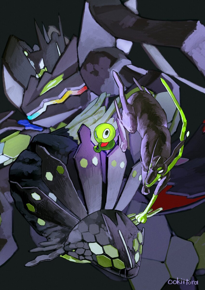 artist_name black_background black_fur blank_eyes dog gen_6_pokemon hexagon highres legendary_pokemon looking_at_viewer nintendo no_humans ookiitora128706 pokemon pokemon_(creature) pokemon_focus simple_background snout white_eyes zygarde zygarde_(10) zygarde_(50) zygarde_(complete) zygarde_core