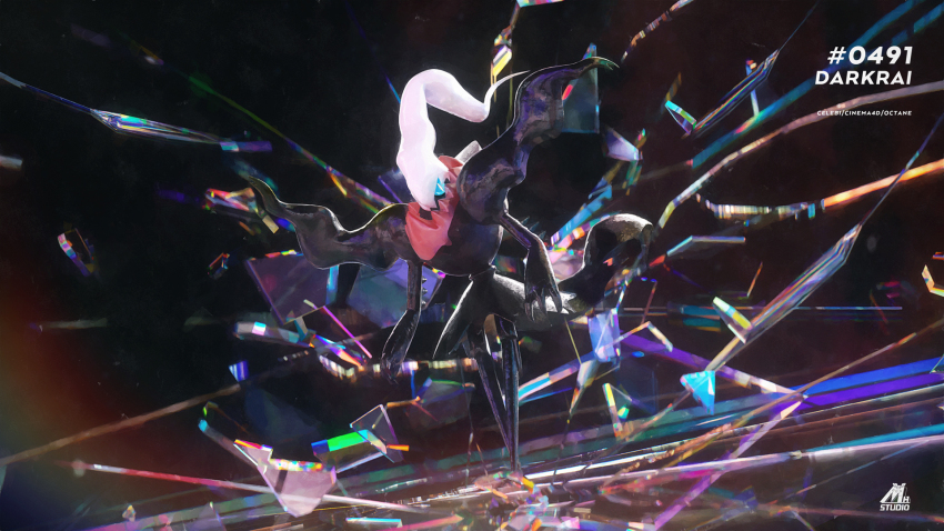 3d artist_name blue_eyes bright_pupils celebi350300687 character_name cinema_4d_(medium) crack creatures_(company) darkrai full_body game_freak gen_4_pokemon highres legendary_pokemon mythical_pokemon nintendo pokedex_number pokemon pokemon_(creature) pokemon_focus solo standing white_pupils