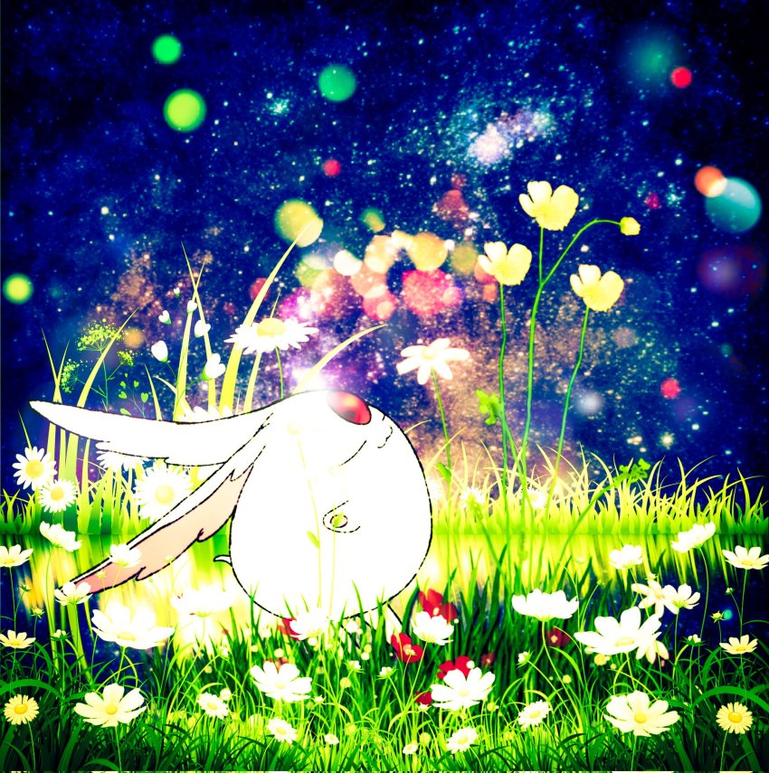 clamp_(circle)_(style) highres magic_knight_rayearth mklatis mokona self-upload sky star_(sky) starry_sky tagme