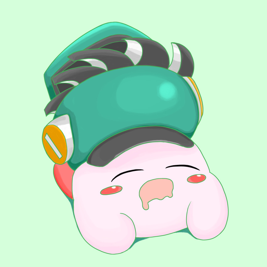 buzz-saw_cutter_kirby buzz_saw_cutter_kirby closed_eyes copy_ability cutter_kirby drooling highres kirby kirby_(series) kirby_and_the_forgotten_land nintendo open_mouth sleeping user_zmtx8352