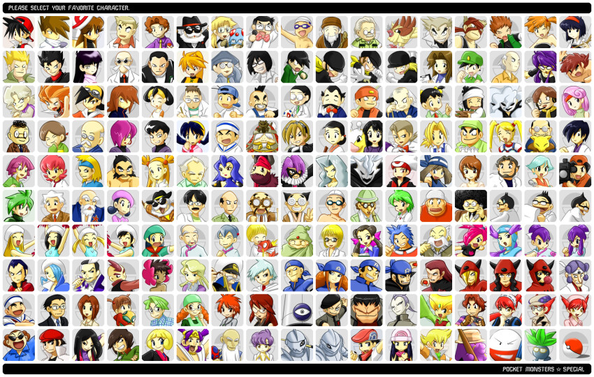 6+boys 6+girls abra afro agatha_(pokemon) al_(pokemon_adventures) amber_(pokemon_adventures) anabel_(pokemon) archie_(pokemon) backwards_hat bald bandana baoba_(pokemon) barry_(pokemon) beard bill_(pokemon) birch_(pokemon) black_hair black_necktie blaine_(pokemon) blaise_(pokemon) blonde_hair blue_hair blue_oak bow bowtie brandon_(pokemon) brawly_(pokemon) brendan_(pokemon) brigette_(pokemon) brock_(pokemon) brown_hair bruno_(pokemon) bugsy_(pokemon) camera camper_(pokemon) carl_(pokemon_adventures) carr_(pokemon) celio_(pokemon) cellphone character_request chuck_(pokemon) clair_(pokemon) clipboard closed_eyes coke-bottle_glasses commentary_request copyright_name courtney_(pokemon) creatures_(company) crossed_arms daisy_oak dawn_(pokemon) day_care_lady_(pokemon) day_care_man_(pokemon) dj_mary_(pokemon) dock_(pokemon) drake_(pokemon) dunsparce earl_dervish egg electrode_(pokemon) elm_(pokemon) emerald_(pokemon) erika_(pokemon) ethan_(pokemon) eusine_(pokemon) everyone eyewear_on_head eyewear_on_headwear facial_hair falkner_(pokemon) fisher_(pokemon) flannery_(pokemon) gabby_(pokemon) game_freak gen_1_pokemon gen_2_pokemon gen_3_pokemon giovanni_(pokemon) girafarig glacia_(pokemon) glasses gloves goggles green&#039;s_father_(pokemon_adventures) green&#039;s_mother_(pokemon_adventures) green_(pokemon) greta_(pokemon) grey_hair guile_hideout hair_ornament hair_over_one_eye hairband harry_(pokemon) hat highres holding holding_camera holding_clipboard holding_microphone holding_poke_ball holding_pokemon holding_pom_poms imposter_professor_oak janine_(pokemon) jasmine_(pokemon) johto_mother joseph_stone juan_(pokemon) ken_(pokemon) koga_(pokemon) kris_(pokemon) kurt_(pokemon) lab_coat lance_(pokemon) lanette_(pokemon) latias legendary_pokemon liza_(pokemon) lorelei_(pokemon) lostelle_(pokemon) lucas_(pokemon) lucy_(pokemon) magikarp maid_headdress maizie_(pokemon) masked_man_(pokemon_adventures) matt_(pokemon) maxie_(pokemon) may_(pokemon) microphone mirei_(pokemon) misty_(pokemon) mortarboard morty_(pokemon) mr._briney mr._fuji_(pokemon) multiple_boys multiple_girls muneate mustache necktie nintendo noland_(pokemon) norman_(pokemon) oddish one_eye_closed open_mouth orange_hair orm_(pokemon) phoebe_(pokemon) phone pidgey pink_hair poke_ball poke_ball_(basic) pokemon pokemon_(creature) pokemon_adventures pokemon_egg poken_kibou pom_pom_(cheerleading) pom_poms pryce_(pokemon) purple_hair purple_shirt radio_director_(pokemon) red_(pokemon) red_bow red_bowtie red_hair red_necktie riley_(pokemon_adventures) roxanne_(pokemon) sabrina_(pokemon) sailor_(pokemon) samuel_oak scott_(pokemon) sham_(pokemon) shelly_(pokemon) shirt sidney_(pokemon) silver_(pokemon) sird_(pokemon) smile spenser_(pokemon) stern_(pokemon) steven_stone striped_bow striped_bowtie striped_clothes sunglasses super_nerd_(pokemon) surge_(pokemon) swalot swim_cap swim_goggles swimmer_(pokemon) tabitha_(pokemon) takao_cozmo tate_(pokemon) team_aqua team_aqua_uniform team_magma team_magma_uniform team_rocket tentacool todd_snap trick_master_(pokemon) tucker_(pokemon) twintails ty_(pokemon) ultima_(pokemon) v walker_(pokemon_adventures) wallace_(pokemon) wally_(pokemon) wanda_(pokemon) wattson_(pokemon) white_gloves white_hair whitney_(pokemon) will_(pokemon) winona_(pokemon) yellow_(pokemon) youngster_(pokemon) youngster_joey