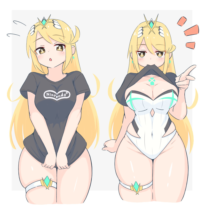 1girl breasts curvy highres large_breasts mythra_(radiant_beach)_(xenoblade) mythra_(xenoblade) plump solo uncool_mochi xenoblade_chronicles_(series) xenoblade_chronicles_2