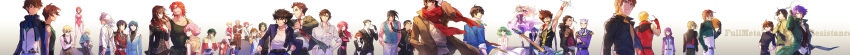 00s 1990s_(style) 6+boys 6+girls absurdres akagi_shunsuke amuro_ray aoyama_keiichirou banpresto benkei_kuruma char&#039;s_counterattack chikyuu_boei_kigyou_dai-guard choujuu_kishin_dancouga code_geass crossover crow_broust dancouga_(series) duo_maxwell ester_elhas fujiwara_shinobu gain_bijou gainer_sanga gamlin_kizaki garrod_ran getter_robo gundam gundam_00 gundam_seed gundam_seed_destiny gundam_wing haro heero_yuy hidaka_aoi highres incredibly_absurdres jin_hayato jin_kappei juusou_kikou_dancouga_nova kabuto_kouji kamille_bidan kouzuki_kallen lockon_stratos long_image loran_cehack macross macross_7 macross_frontier mail_beater mansu mazinger_(series) mikhail_buran momoi_ibuki multiple_boys multiple_crossover multiple_girls muteki_choujin_zambot_3 nagare_ryoma nekki_basara overman_king_gainer ozma_lee quatre_raberba_winner quattro_bajeena r_dorothy_wayneright rand_travis ranka_lee retro_artstyle roger_smith saotome_alto setsuko_ohara setsuna_f._seiei sheryl_nome shin_getter_robo shin_mazinger_shougeki!_z-hen shinn_asuka simon_(ttgl) sunahara_ikue super_robot_wars super_robot_wars_z super_robot_wars_z2 takeo_watta tengen_toppa_gurren_lagann the_big_o tieria_erde trider_g7 turn_a_gundam umemaro_kakikouji wide_image zeta_gundam