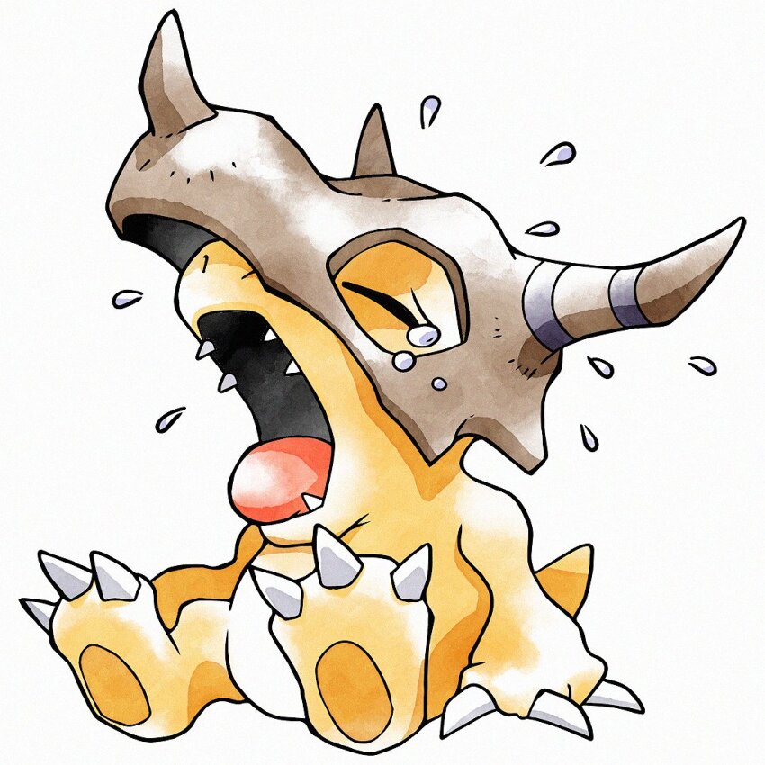 agumon claws crying cubone digimon gen_1_pokemon greymon horns marowak nintendo open_mouth parody pokemon sharp_teeth tail teeth tongue