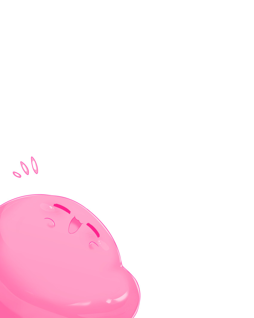 1other :3 absurdres closed_eyes creature happy highres hikyou_takarasou looking_at_viewer monster open_mouth original simple_background slime_(creature) slime_(substance) white_background