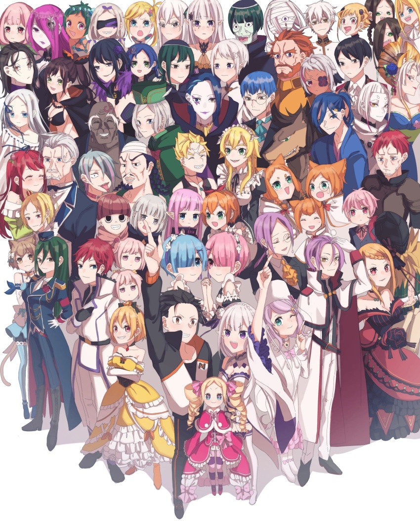 6+boys 6+girls aldebaran_(re:zero) anastasia_hoshin bare_shoulders beatrice_(re:zero) bikini bikini_top_only black_hair blonde_hair blue_eyes blue_hair breasts capella_emerada_lugnica carmilla_(re:zero) cleavage collarbone crusch_karsten daphne_(re:zero) dress echidna_(re:zero) elsa_granhilte emilia_(re:zero) everyone felix_argyle felt_(re:zero) flower frederica_baumann fur_trim garfiel_tinsel green_eyes green_hair grey_hair hair_flower hair_ornament heitarou_pearlbaton highres julius_juukulius large_breasts long_hair meili_portroute mimi_pearlbaton minerva_(re:zero) multiple_boys multiple_girls natsuki_subaru otto_suewen pandora_(re:zero) petelgeuse_romaneeconti petra_leyte pink_hair ponytail priscilla_barielle purple_eyes purple_flower purple_hair purple_rose ram_(re:zero) re:zero_kara_hajimeru_isekai_seikatsu red_dress red_eyes red_hair regulus_corneas reinhard_van_astrea rem_(re:zero) ricardo_welkin rose roswaal_l._mathers satella_(re:zero) schult_(re:zero) sekhmet_(re:zero) shaula_(re:zero) sirius_(re:zero) swimsuit tivey_pearlbaton typhon_(re:zero) wilhelm_(re:zero) yellow_dress yorna_mishigure