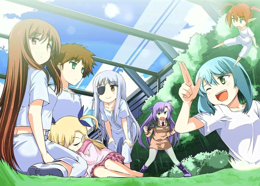 00s 6+girls agito agito_(nanoha) brown_hair cinque_(nanoha) deed_(nanoha) eyepatch flat_chest ginga_nakajima green_eyes highres jpeg_artifacts long_hair lyrical_nanoha mahou_shoujo_lyrical_nanoha mahou_shoujo_lyrical_nanoha_strikers military military_uniform mini_person minigirl multiple_girls numbers_(nanoha) oda_masaru otto_(nanoha) pantyhose purple_hair red_hair reverse_trap sein_(nanoha) short_hair silver_hair sleeping teeth vivio yellow_eyes