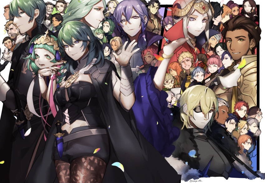 6+boys 6+girls alois_rangeld annette_fantine_dominic annette_fantine_dominic_(timeskip) ashe_ubert ashe_ubert_(timeskip) balthus_von_albrecht balthus_von_albrecht_(timeskip) bernadetta_von_varley bernadetta_von_varley_(timeskip) blue_eyes blue_hair braid breasts female_byleth_(fire_emblem) male_byleth_(fire_emblem) caspar_von_bergliez caspar_von_bergliez_(timeskip) catherine_(fire_emblem) claude_von_riegan claude_von_riegan_(timeskip) closed_mouth commentary constance_von_nuvelle constance_von_nuvelle_(timeskip) cyril_(fire_emblem) cyril_(fire_emblem)_(timeskip) dark-skinned_female dark-skinned_male dark_skin dedue_molinaro dedue_molinaro_(timeskip) dimitri_alexandre_blaiddyd dimitri_alexandre_blaiddyd_(timeskip) dorothea_arnault dorothea_arnault_(timeskip) edelgard_von_hresvelg edelgard_von_hresvelg_(timeskip) english_commentary everyone felix_hugo_fraldarius felix_hugo_fraldarius_(timeskip) ferdinand_von_aegir ferdinand_von_aegir_(timeskip) fire_emblem fire_emblem:_three_houses flayn_(fire_emblem) frown gilbert_pronislav green_eyes green_hair hair_between_eyes hair_ornament hair_ribbon hanneman_von_essar hapi_(fire_emblem) highres hilda_valentine_goneril hilda_valentine_goneril_(timeskip) hubert_von_vestra hubert_von_vestra_(timeskip) ignatz_victor ignatz_victor_(timeskip) ingrid_brandl_galatea ingrid_brandl_galatea_(timeskip) jeralt_reus_eisner leonie_pinelli linhardt_von_hevring linhardt_von_hevring_(timeskip) long_hair long_sleeves looking_at_viewer lorenz_hellman_gloucester lorenz_hellman_gloucester_(timeskip) lysithea_von_ordelia lysithea_von_ordelia_(timeskip) manuela_casagranda marianne_von_edmund marianne_von_edmund_(timeskip) medium_hair mercedes_von_martritz mercedes_von_martritz_(timeskip) multiple_boys multiple_girls navel nintendo one_eye_closed open_mouth pantyhose petra_macneary petra_macneary_(timeskip) pointy_ears raphael_kirsten raphael_kirsten_(timeskip) rhea_(fire_emblem) ribbon ribbon_braid seinikuten serious seteth_(fire_emblem) shamir_nevrand smile sothis_(fire_emblem) sylvain_jose_gautier sylvain_jose_gautier_(timeskip) tiara twin_braids waving yuri_leclerc yuri_leclerc_(timeskip)