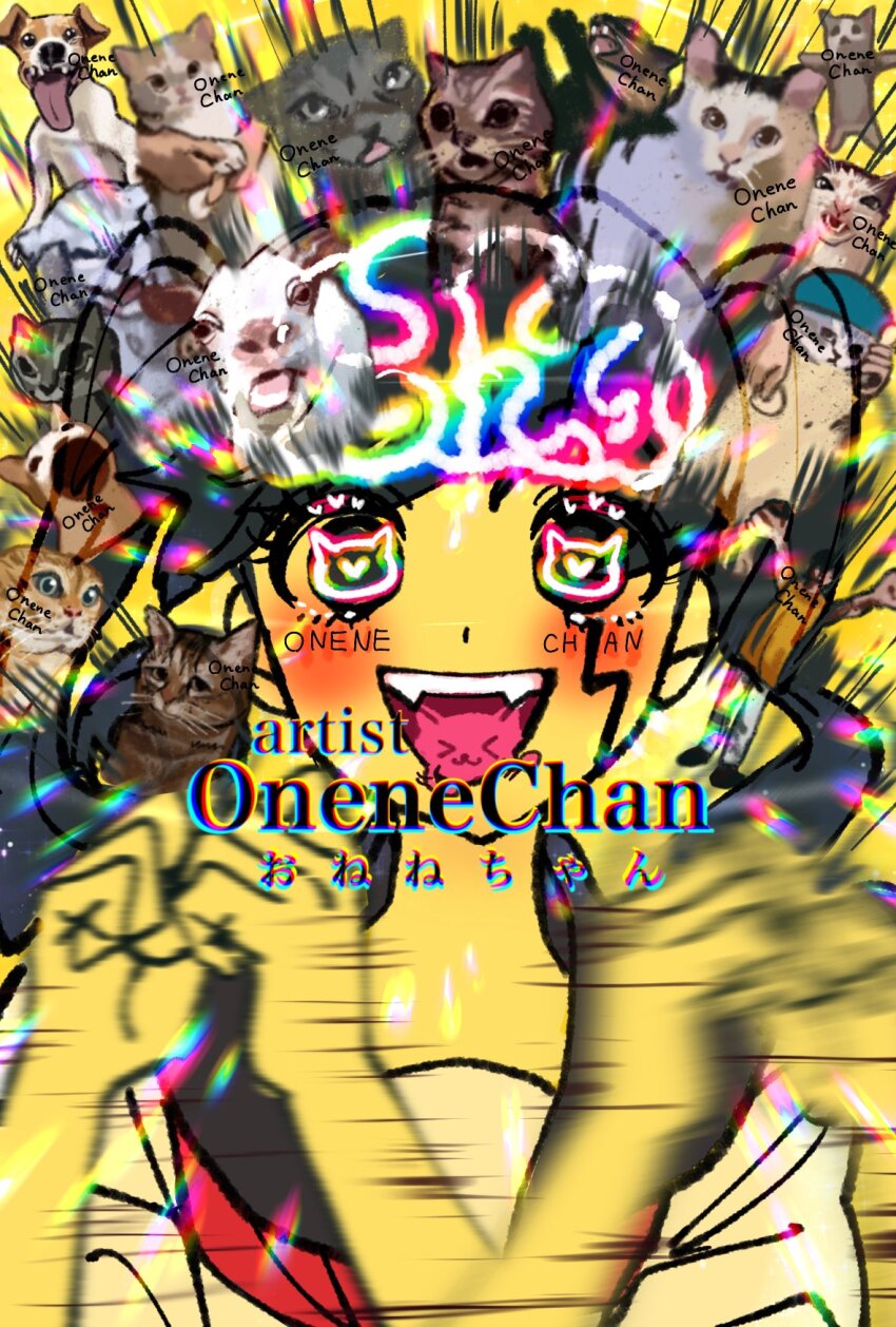 1boy 1girl afterimage animal artist_name black_hair black_sailor_collar bling-bang-bang-born_(creepy_nuts) blush brain cat_covering_ears_(meme) character_request check_character chipi_chipi_chapa_chapa_(meme) dog fangs genderswap genderswap_(mtf) goat happy_happy_happy_cat_(meme) heart heart-shaped_pupils highres huh?_cat_(meme) i_don&#039;t_like_your_girlfriend_cat_(meme) kick_back_(song) mash_burnedead mashle meme motion_blur neckerchief onene open_mouth pop_cat_(meme) red_neckerchief sailor_collar school_uniform serafuku symbol-shaped_pupils tongue twintails yonezu_kenshi_(person)