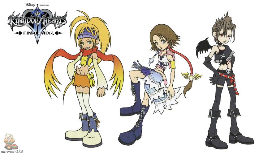 00s 3futa aaronmv2k6 chibi final_fantasy final_fantasy_x final_fantasy_x-2 futanari highres kingdom_hearts looking_at_viewer multiple_futa paine penis rikku_(ff10) third-party_edit yuna